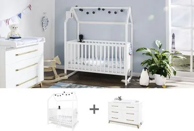 Produktbild von Junior-Bett-Baukasten aus Holz, 147cm x 82cm x 175cm & 140cm x 78cm x 105cm