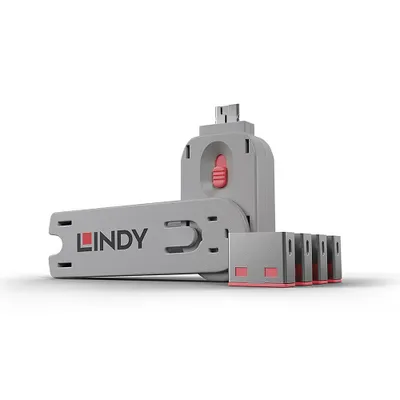 Produktbild von USB Port Schloss (4 Stück) mit Schlüssel (pink, Code: PINK)