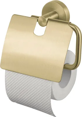 Produktbild von Haceka Kosmos toiletrolhouder met klep 14,3x5x12,9cm goud-look