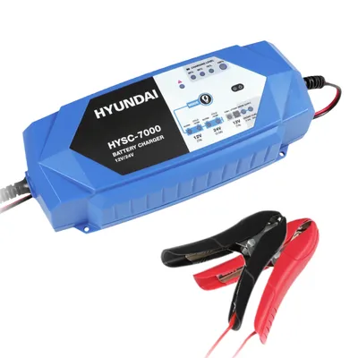 Produktbild von HYUNDAI Kfz Batterieladegerät (8 stufig, vollautomatisch, 12V / 24V 120 Watt) HYSC-7000