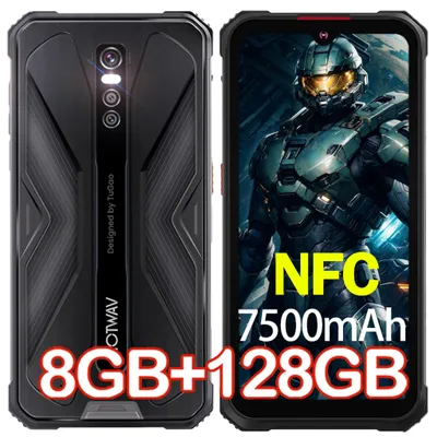 Image de HOTWAV Cyber 9 Pro Téléphone Portable Incassable 8Go+128Go 7500mAh 6,3 Pouces Smartphone 48MP 4G NFC/GPS/OTG - Noir