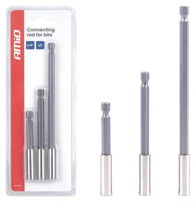 Immagine prodotto di Set portainserti 3 pz. 1/4" AMIO-04934