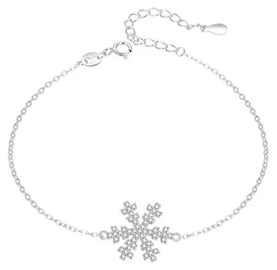 Productafbeelding van Zilveren armband met sneeuwvlokmotief, artikelnummer AGT-B002W