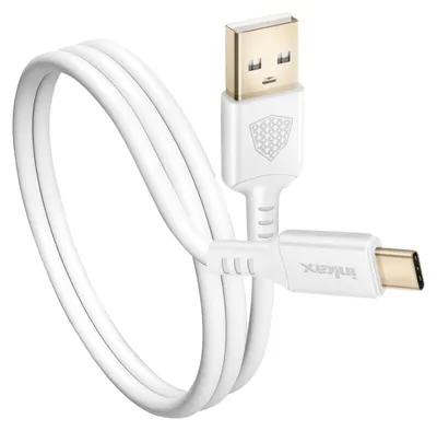 Image de Inkax, câble USB vers USB-C de 1 m, QC 3.1A avec transfert de données, blanc