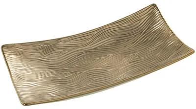 Rechteckige Keramikschale gold 40x20x9 cm