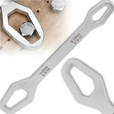Image de Camerazar Clé à double tête 8-22 mm, acier chirurgical au chrome-vanadium, longueur 23 cm