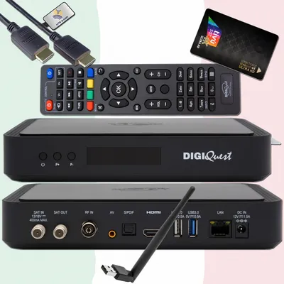 Produktbild von TiVuSat Smartcard Schwarz + DIGIQuest Q99 4K Sat Receiver mit Wifi Stick - tivùsat (nicht aktiviert)