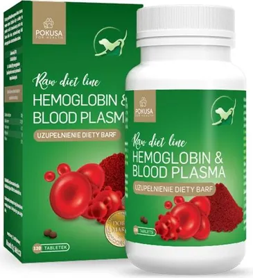 Produktbild von POKUSA RawDietLine Hemoglobin & Blood plasma - nahrungsergänzungsmittel für hunde und katzen - 120 stück