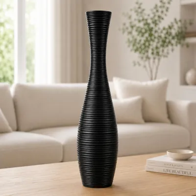 Produktbild von Leewadee Bodenvase 50 cm - Hohe Polyresin Deko für Pampasgras