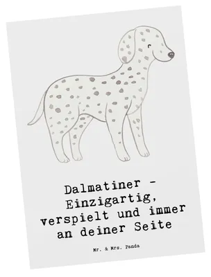 Produktbild von Mr. & Mrs. Panda Postkarte Dalmatiner Freund - Weiß - Geschenk, Ansichtskarte, Familienhund, Postkarten, Hunderasse, Hunderassen Vielfalt, Fotokarte, treuer Begleiter