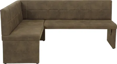 Produktbild von Hela Tische, Eckbank Sitzecke MELANIE - langer Schenkel links - Microfaser Schlamm - gepolstertes Holzgestell - Belastbarkeit 340kg - Maß 200x140cm