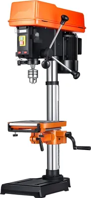 Obrázok produktu pre Stolová vŕtačka 305 mm – stĺpová vŕtačka – výkon 750 W – otáčky 340–2200 ot./min – naklápací stôl 0–45° – LED pracovné osvetlenie – laserové polohovanie – pre drevo a kov