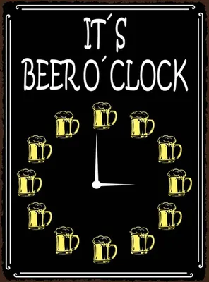 Produktbild von vianmo Holzschild 40x30 cm it´s Beer o´clock Bier Alkohol