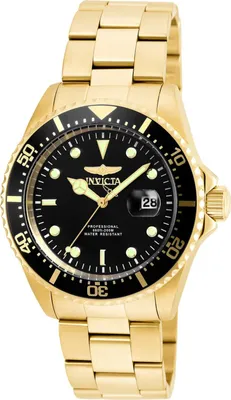 Produktbild von Invicta Pro Diver 22062 Herrenuhr - Quarzwerk - Edelstahl mit schwarzem Zifferblatt - 43 mm