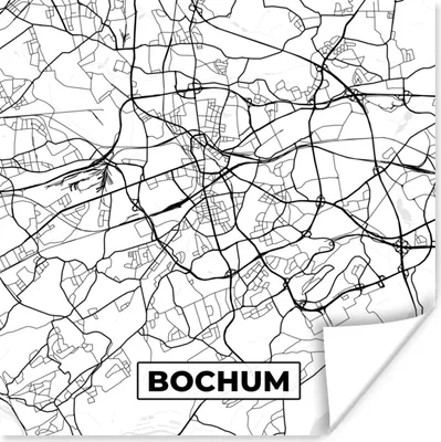Produktbild von MuchoWow® Poster Stadtplan von Bochum - Karte - Stadtplan 100x100 cm - Babyzimmer