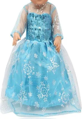 Immagine prodotto di CHPN – Vestito per bambole – Abito per la tua bambola – Abito ispirato a Elsa de "Frozen" – Vestito per bambole – Perfetto per bambole da 43 cm – Vestito per bambole – Abito da principessa per la bambola