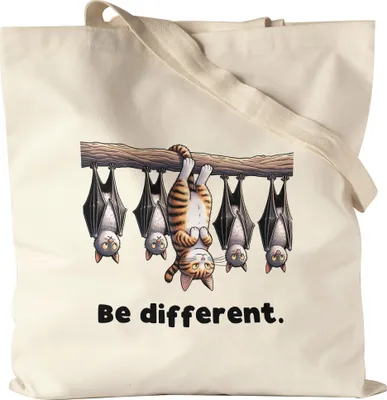Produktbild von Be different Katze Kopfüber Jutebeutel - Kreatives Geschenk