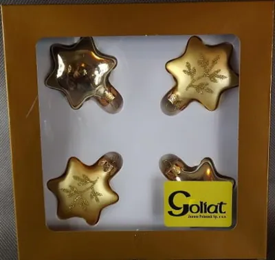 Produktbild von Goldene, sternförmige Dekokugeln - 4er-Set
