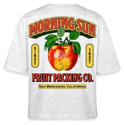 Produktbild von Spreadshirt Retro Apfel Print Boxy Shirt Damen, L, Weiß meliert