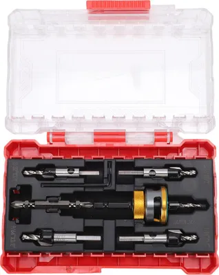 Produktbild von Senkbohrer-Set 6,5 mm Sechskantschaft, verstellbarer Senkbohrer mit Tiefenanschlag