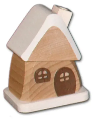 Produktbild von Holzwaren Egermann kleines Räucherhaus - erzgebirgische Räucherdeko aus Holz - 9cm - 918 natur
