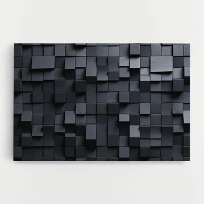 Produktbild von ARTHUB® Leinwandbild 80x120 cm, Black Square Pattern | Wohnzimmerdekoration, Hängende Bilder, Wanddekoration, Heimdekoration, Abstrakte, Geometrische