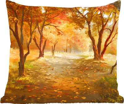Produktbild von MuchoWow® Zierkissen Sofakissen Wohnzimmer Dekokissen 45x45 cm Eine Illustration eines Waldes im Herbst - Schlafpolster - Polster für das Sofa