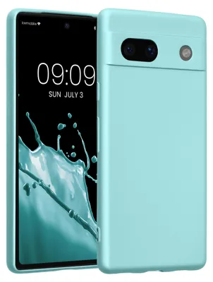 Produktbild von kwmobile Handyhülle für Google Pixel 7a Hülle - weiche Silikon Case metallisch schimmernd - Schutzhülle Cover - Metallic Mintgrün
