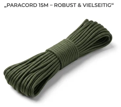 Produktbild von Paracord Seil 15 m Nylon reißfest Outdoor Camping Bushcraft Zeltschnur