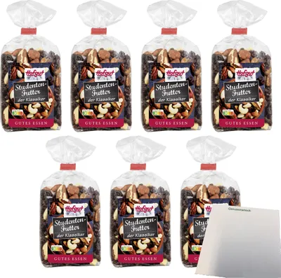 Produktbild von Hofgut Studentenfutter VPE (7x200g Beutel) + usy Block