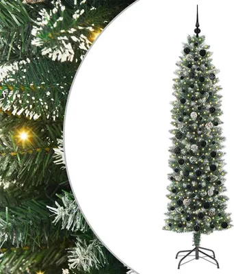 Immagine prodotto di vidaXL Albero di Natale artificiale sottile verde e bianco 210 cm