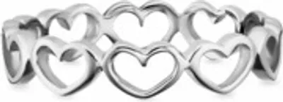 Produktbild von Cai Ring 925/- Sterling Silber rhodiniert Herzen 41184116113502
