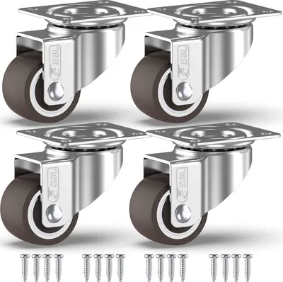 Produktbild von GBL 4x Möbelrollen klein ohne Bremse - Schwerlast Rollen für Möbel - 25mm x 40kg Schwerlastrollen mit Schrauben - Lenkrollen klein - Transportrollen