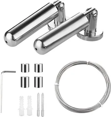 Produktbild von m langes Stahlseil für Duschvorhänge, Vorhangseil, Vorhangseil-Set, Spanndraht für Duschvorhänge
