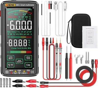 Obrázek produktu pro Digitální multimetr univerzální měřicí přístroj s dotykovým displejem 0–1000 V 0–10 A Aneng