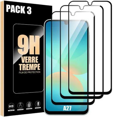 Image de 3 Verre Trempé Intégral pour Samsung Galaxy A27 5G - Protection d'écran Antichoc Anti-Rayures 9H