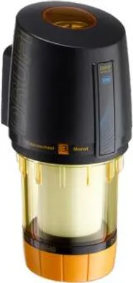 A product shot of a water filter with a pressure reducer.