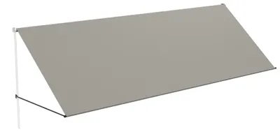 Immagine prodotto di QEENTOE, tenda da sole a cassonetto per balcone, 400x145 cm, con corda e barra di supporto in alluminio, protezione solare per terrazza, balcone e giardino, colore grigio
