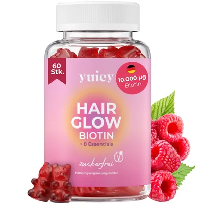 Produktbild von yuicy® Hair Glow Biotin Gummies - Vitamin-Gummibärchen für Haarwachstum 60 St