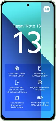 Produktbild von XIAOMI Redmi Note 13 DS 6+128GB mint green