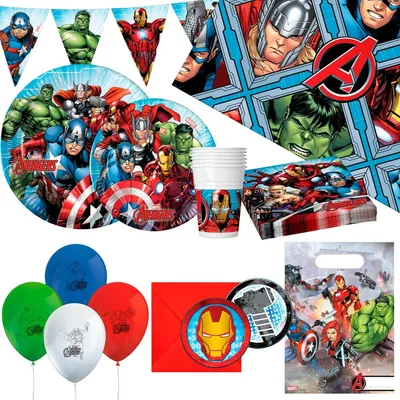 Image de Set d'articles de fête The Avengers 66 pièces