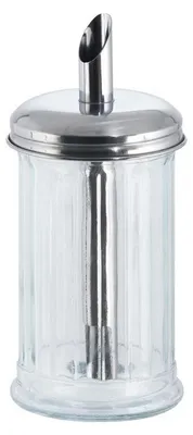 Produktbild von APS 40506 Zuckerdosierer, Ø 7,5 cm, Höhe 17 cm, 320 ml, Behälter aus Glas, Schraubdeckel aus Edelstahl