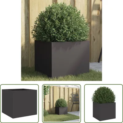 Produktbild von The Living Store Pflanzkübel Schwarz 32x30x29 cm Kaltgewalzter Stahl
