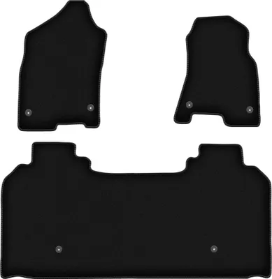 Obrázek produktu pro Velurové autokoberce na míru pro Dodge RAM 1500 (2019-, dlouhý) černé, sada 3 ks, s úchyty