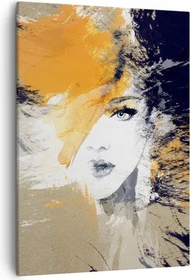 Produktbild von Bild auf Leinwand - Leinwandbild - Einteilig - Abstraktion Frau - 50x70cm - Wand Bild - Wanddeko - Wandbilder - Leinwanddruck - Kunstdruck - Wanddekoration - Leinwand bilder - Wandbild - PA50x70-3656