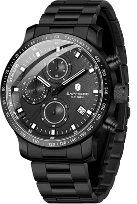 Image de Montre-bracelet chronographe pour homme, quartz analogique, étanche jusqu'à 50 mètres, aiguilles luminescentes, date, bracelet en acier inoxydable, montre décontractée et professionnelle, cadeau classique et élégant