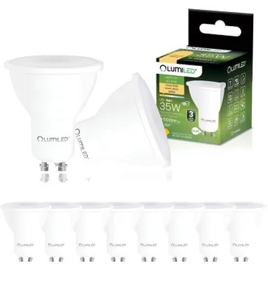 Produktbild von LUMILED GU10 LED Lampe PAR16 5W ersetzt 35W 500lm 3000K Warmweiß 120° 10er Pack Energiespar Leuchtmittel Nicht Dimmbar Spot Reflektor 10 Stück Lampen