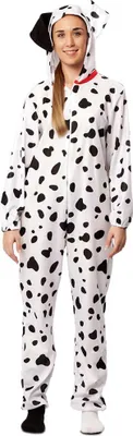 Produktbild von Dalmatiner Kostüm Overall für Erwachsene, Tierkostüm für Fasching und Karneval, Größe M/L