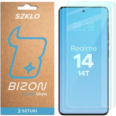 Produktbild von Gehärtetes Glas für Realme 14 5G / 14T 5G, Bizon Glass Clear Duo, 2 Stück