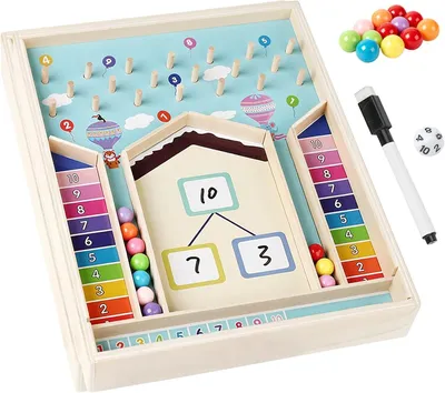 Productafbeelding van Dr. MUYA Montessori Speelgoed 3 4 5 Jaar - Getallen Leren - Spellen vanaf 3 Jaar - Houten Speelgoed - Motorisch Speelgoed - Leer Spel - Geschenk 3
